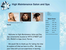 Tablet Screenshot of highmaintenancesalondayspa.com